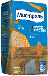 Рис Мистраль Янтарь пропаренный длиннозерный 900г