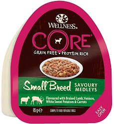 Влажный корм для собак Core Small Breed из баранины с олениной белым сладким картофелем и морковью 85г