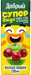 Сок Добрый Active kid яблоко вишня 200мл