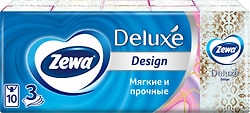 Носовые платки Zewa Deluxe Design 3 слоя 10*10шт