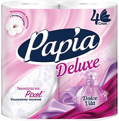 Туалетная бумага Papia Deluxe Dolce Vita 4 рулона 4 слоя