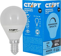 Лампа светодиодная Старт LED Sphere E14 7W