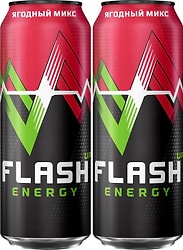 Напиток Flash Energy Ягодный микс энергетический 450мл
