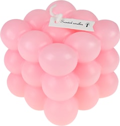 Свеча декоративная Miland Геометрия Розовая с ароматом белого персика 6.2*6.2*5.7см