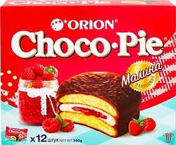 Печенье Orion Choco Pie Raspberry в глазури с малиновой начинкой 360г