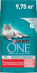 Сухой корм для кошек Purina One для стерилизованных кошек и кастрированных котов Лосось и пшеница 9.75кг