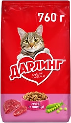Сухой корм для кошек Дарлинг с мясом и овощами 760г
