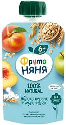 Пюре ФрутоНяня Яблоко и персик 90г