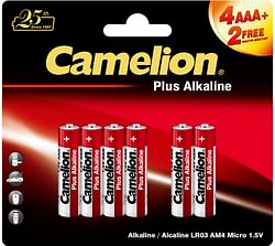 Батарейки Camelion Plus Alkaline 4+2 LR03 1.5В