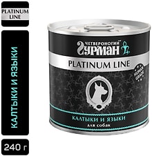 Влажный корм для собак Четвероногий Гурман Platinum line Калтыки и языки 240г