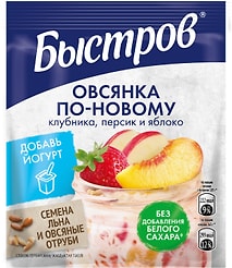 Каша Быстров Овсянка по-новому Клубника-Персик-Яблоко 35г
