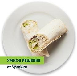 Сэндвич-ролл с курицей и соусом Дор-блю Умное решение от Vprok.ru 157г