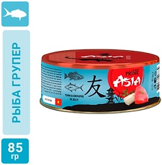 Влажный корм для кошек Prime Asia Тунец с рыбой групер в желе 85г