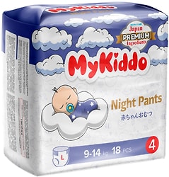 Подгузники-трусики MyKiddo Night ночные L 9-14кг 18шт