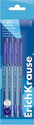 Набор ручек ErichKrause R-301 Stick&Grip Original шариковые синие 1.0 4шт