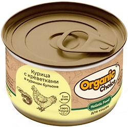 Влажный корм для кошек Organic Сhoice Low Grain курица с креветками в курином бульоне 70г