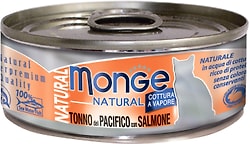 Влажный корм для кошек Monge Cat Natural Тихоокеанский тунец с лососем 80г