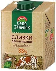 Сливки Село Зеленое 33% 500г