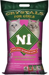 Наполнитель для кошачьего туалета №1 Crystals for girl розовый 30л