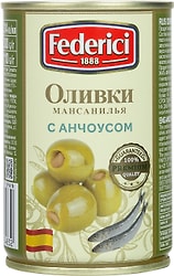 Оливки Federici Мансанилья с анчоусом 300г