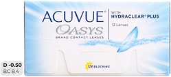 Контактные линзы Acuvue Oasys Hydraclear Plus Двухнедельные -0.5/14.3/8.4 12шт