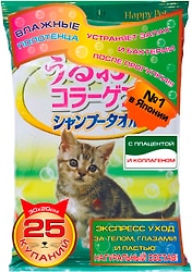 Полотенца шампуневые для кошек Japan Premium Pet Экспресс-купание без воды 25шт