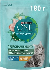 Сухой корм для кошек Purina ONE Природа здоровья с курицей 180г