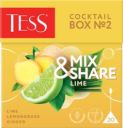Напиток чайный Tess Коктейль Бокс №2 лайм 20*1.5г