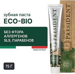 Зубная паста President Eco-bio Натуральная 75г