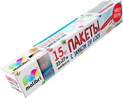 Пакеты для заморозки Malibri с замком и маркером 23*27см 15шт