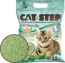 Наполнитель комкующийся растительный Cat Step Tofu Green Tea 12л