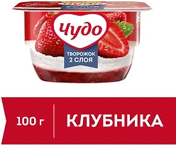 Творожок Чудо Клубника 4.2% 100г