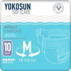 Подгузники для взрослых YokoSun на липучках Размер М 10шт