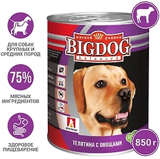 Влажный корм для собак Зоогурман Big Dog balanced Телятина с овощами 850г