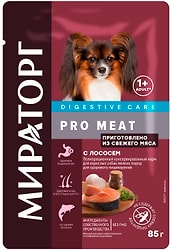 Влажный корм для собак Мираторг Pro Meat для здорового пищеварения с лососем 85г
