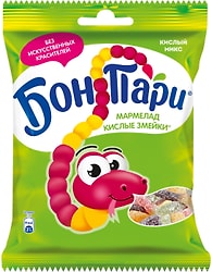 Мармелад Бон Пари жевательный Кислые Змейки со вкусом фруктов 120г