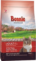 Сухой корм для кошек Bonnie Adult Cat Food Coctail Beef Multi Color 1.5кг