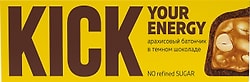 Батончик Kick your energy арахисовый в темном шоколаде 45г