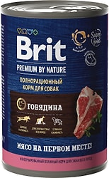 Влажный корм для собак Brit Premium by Nature с говядиной 410г