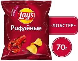 Чипсы Lays Рифленые Лобстер 70г