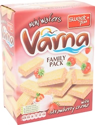 Вафли Sweet Plus Varna Мини с кремом с клубничным ароматом 200г