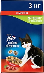 Сухой корм для кошек Felix Двойная Вкуснятина с мясом 3кг