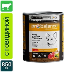 Влажный корм для собак Probalance Immuno с говядиной 850г