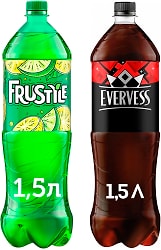 Набор Напиток Evervess Кола 1.5л + Напиток Фрустайл Газированный лимон лайм 1.5л