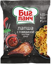 Лапша Биг Ланч с говядиной в остром соусе 75г