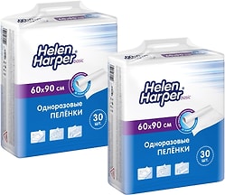 Пеленки впитывающие Helen Harper Basic 60*90см 2 упаковки*30шт