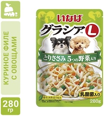 Влажный корм для собак Inaba Gracia L Куриное филе с овощами в желе 280г
