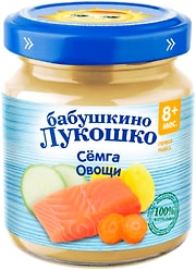 Пюре Бабушкино Лукошко рагу из семги и овощей 100г