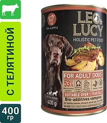 Влажный корм для собак Leo&Lucy паштет с телятиной и яблоком 400г