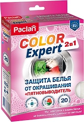 Салфетки для белья Paclan Color Expert 2в1 Защита от окрашивания + Пятновыводитель 20шт
